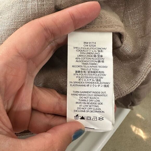 A/X ARMANI EXCHANGE Womens Linen Cotton Khaki Front Zip Jacket Size small - Picture 8 of 9